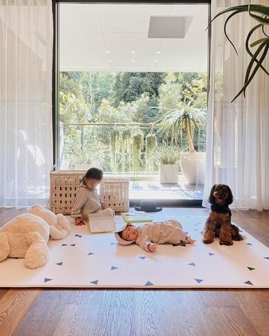LITTLE Bot Ofie Mat, Soft Baby Play mat, Reversible Foam Floor mat, 6.5 ft x 4.5 ft, Durable and Non-Toxic (Country Road, Large) in Kuwait
