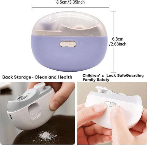 Electric Nail Clipper,Automatic Nail Trimmer,Nail File with Light & 2 Speeds,Fingernail Cutter and Manicure 2 in 1 Design.Rechargeable Safety Nail Scissors for Caregivers, Elderly, Kids.(Pink) in Kuwait