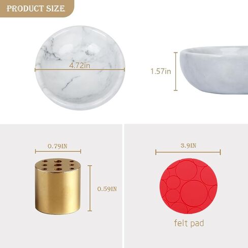 حامل بخور SIPARUI، مبخرة من الرخام الطبيعي مع 9 فتحات، مبخرة عصا البخور المصنوعة يدويًا مثالية للتأمل، والتلطيخ، والديكور، ورماد البخور سهل الإمساك (أسود) in Kuwait