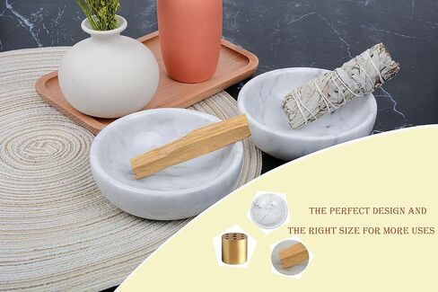 حامل بخور SIPARUI، مبخرة من الرخام الطبيعي مع 9 فتحات، مبخرة عصا البخور المصنوعة يدويًا مثالية للتأمل، والتلطيخ، والديكور، ورماد البخور سهل الإمساك (أسود) in Kuwait