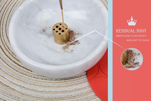 حامل بخور SIPARUI، مبخرة من الرخام الطبيعي مع 9 فتحات، مبخرة عصا البخور المصنوعة يدويًا مثالية للتأمل، والتلطيخ، والديكور، ورماد البخور سهل الإمساك (أسود) in Kuwait