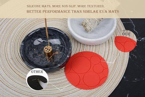 حامل بخور SIPARUI، مبخرة من الرخام الطبيعي مع 9 فتحات، مبخرة عصا البخور المصنوعة يدويًا مثالية للتأمل، والتلطيخ، والديكور، ورماد البخور سهل الإمساك (أسود) in Kuwait