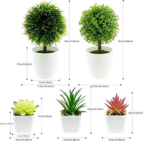 5 عبوات من النباتات الاصطناعية من شوتمي، 3 قطع من نباتات عصارية صناعية وقطعتين من النباتات الخضراء المزيفة لتزيين المنزل والمكتب والحمام في الاماكن المغلقة في الاصيص in Kuwait