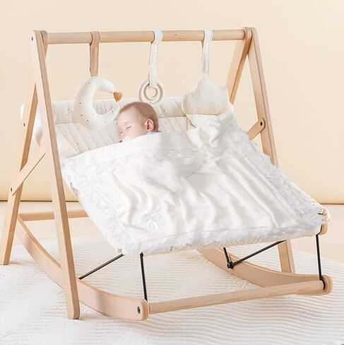 Booulfi Baby Blanket for Girls Boys Swaddles for Newborns Receiving Blankets Neutral Baptism Christening Knit White Baby Blanket Small Baby Crib Blanket, 37x42 in Saudi Arabia