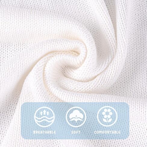 Booulfi Baby Blanket for Girls Boys Swaddles for Newborns Receiving Blankets Neutral Baptism Christening Knit White Baby Blanket Small Baby Crib Blanket, 37x42 in Saudi Arabia