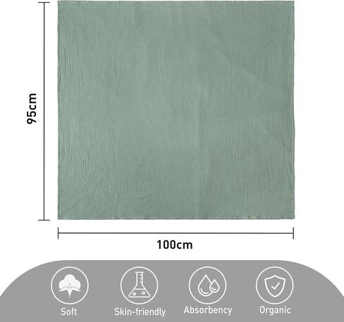 GLLQUEN BABY Muslin Swaddle Blankets for Newborn Boys, Large 40''x38'' | 3Pk, 100% cotton, ultra soft and breathable, gentle on sensitive newborn skin, Multi-use as swaddle wrap, receiving blankets in Saudi Arabia