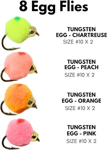 تشكيلة متنوعة من مجموعة Fly Crate Dotted Glo-Bug Egg Fly | صيد سمك السلمون المرقط بالذبابة in Kuwait