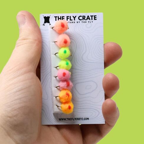 تشكيلة متنوعة من مجموعة Fly Crate Dotted Glo-Bug Egg Fly | صيد سمك السلمون المرقط بالذبابة in Kuwait