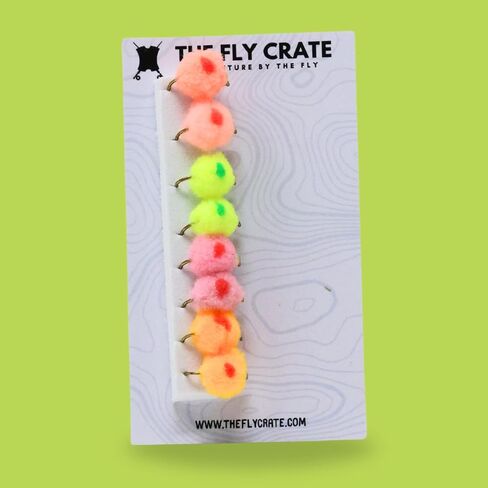 تشكيلة متنوعة من مجموعة Fly Crate Dotted Glo-Bug Egg Fly | صيد سمك السلمون المرقط بالذبابة in Kuwait