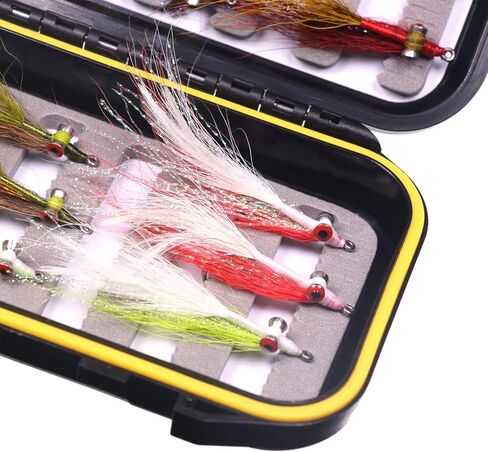 ويفريو 12 قطعة من ذباب الصيد على شكل سمكة المنوة مربوطة بخطاف من الستانلس ستيل لصيد الأسماك في المياه العذبة والملح in Kuwait