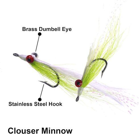 ويفريو 12 قطعة من ذباب الصيد على شكل سمكة المنوة مربوطة بخطاف من الستانلس ستيل لصيد الأسماك في المياه العذبة والملح in Kuwait