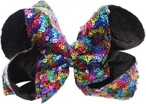 دي اي دي مشابك شعر لامعة 6 انش بالوان قوس قزح من 18 قطعة، مشابك شعر كبيرة مزينة بالترتر على شكل تمساح، اكسسوارات شعر للفتيات الصغيرات والاطفال الصغار in Kuwait