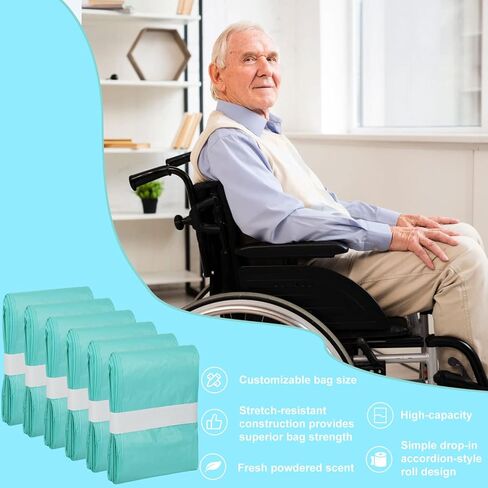 أكياس إعادة تعبئة سطل الحفاضات من سلسلة 330 متوافقة مع نظام حفاضات البالغين من سلسلة جانيبيل أكورد 330، باللون الأخضر، معطرة بشكل خفيف، 6 عبوات in Kuwait