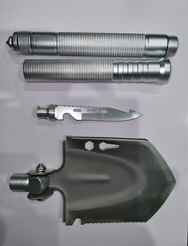 مجرفة التخييم متعددة الأدوات - مجرفة النجاة القابلة للطي للمخيمين - أداة من الدرجة العسكرية للاستخدام في الهواء الطلق، والمشي لمسافات طويلة، وصيد الأسماك، والرحلات، والصيد، وRV، والطرق الوعرة - مجرفة حفر الخنادق بالثلج والطين والأوساخ in Kuwait