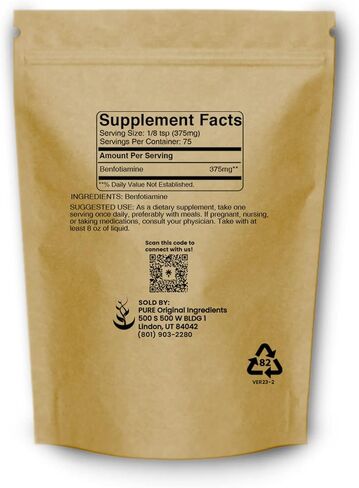 PURE ORIGINAL INGREDIENTS Benfotiamine (1 oz) Always Pure, No Fillers or Additives in Saudi Arabia