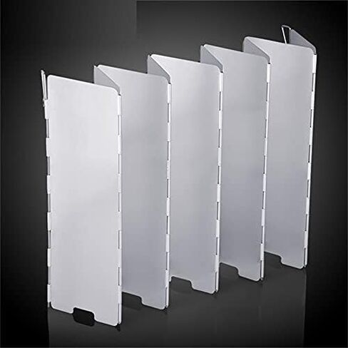 موقد قابل للطي - 10 الواح واقية من الرياح مصنوعة من خليط معدني من الالومنيوم للموقد في التخييم والمشي لمسافات طويلة وحقائب الظهر والنزهات او في الفناء الخلفي (فضي) in Kuwait