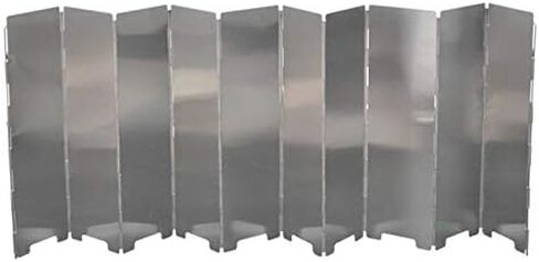 موقد قابل للطي - 10 الواح واقية من الرياح مصنوعة من خليط معدني من الالومنيوم للموقد في التخييم والمشي لمسافات طويلة وحقائب الظهر والنزهات او في الفناء الخلفي (فضي) in Kuwait