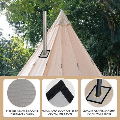 موقد التخييم للخيام الساخنة، لاما 304 موقد حرق الخشب الفولاذ المقاوم للصدأ مع أنابيب مدخنة الجدار المقاوم للصدأ للخيام والمأوى، موقد محمول في الهواء الطلق للتخييم والتدفئة والطهي in Kuwait