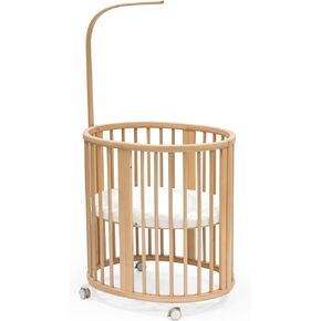 حزمة Stokke Sleepi Mini Bundle باللون الأبيض - تتضمن سرير أطفال/سرير وفراش وقضيب ثني - مناسبة للأعمار من 0 إلى 5 سنوات - قابلة للتعديل وأنيقة