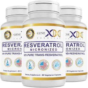 GENEX 98% نقي من ريسفيراترول مع بيوبيرين للامتصاص (60 كبسولة) ميكرون، تم اختباره معمليًا، ريسفيراترول ثابت بالكامل 600 مجم - غير معدّل وراثيًا، خالي من الغلوتين، نباتي in Kuwait