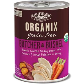 Castor & Pollux Organix Grain Free Butcher & Bushel Organic Chopped Turkey & Chicken Dinner Adult Canned Dog Food, (12) 12..7oz cans in Kuwait
