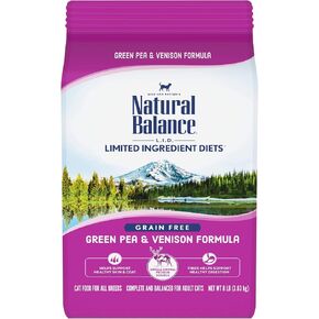 Natural Balance Limited Ingredient Adult Grain-Free Dry Cat Food, Salmon & Green Pea Recipe, 10 Pound (Pack of 1) in Kuwait