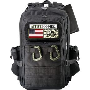 ActiveDoodie Dad Gear - حقيبة حفاضات للأب للرجال مع وسادة تغيير مقاومة للماء، رقع للأب قابلة للإزالة، حقيبة حفاضات للرجال، بني ذئب