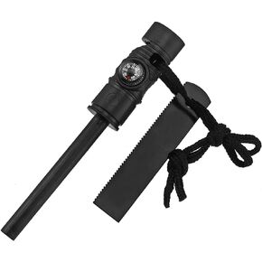 SLTG2020 Fire Starter with Compass, Paracord and Whistle – Waterproof Flint Fire Steel Survival Lighter for Your Camping, Hiking and Backpacking Gear All-Weather Magnesium Ferro Rod in Kuwait