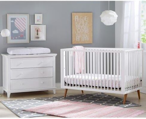 KF008-WHT1 - سرير روسكو قابل للتحويل 3 في 1 - ابيض، عبوة من قطعة واحدة in Kuwait