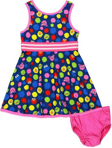 Isaac Mizrahi Loves Sesame Street Elmo Baby Toddler Fit and Flare Soft Dress in Saudi Arabia