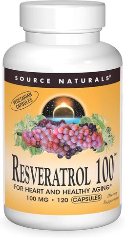 Source Naturals Resveratrol 100, for Heart and Healthy Aging* 100 mg - 120 Vegetarian Capsules in Saudi Arabia