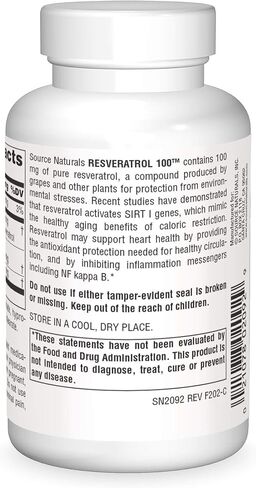 Source Naturals Resveratrol 100, for Heart and Healthy Aging* 100 mg - 120 Vegetarian Capsules in Saudi Arabia