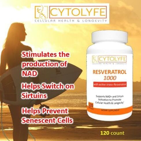 Resveratrol 1000mg Trans-Resveratrol + Quercetin Sirtuin Activator NAD+ Booster 120 Capsules 2 Month Supply in Saudi Arabia