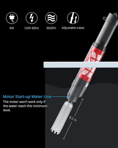 منظف الحصى الاوتوماتيكي من نيكرو، منظف حوض السمك الكهربائي، مستخرج الحمأة 2 في 1 للخزانات المتوسطة والكبيرة in Kuwait