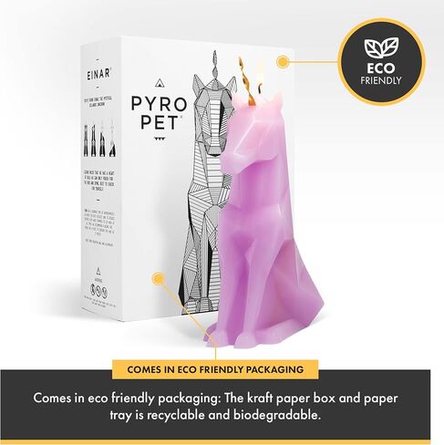 شمعة PyroPet Einar Unicorn (أبيض، معطرة) - هيكل عظمي معدني | ديكور الهالوين | هدية لمحبي يونيكورن | حرق لمدة 16 ساعة | 5.1 × 2.6 × 8 بوصة in Kuwait