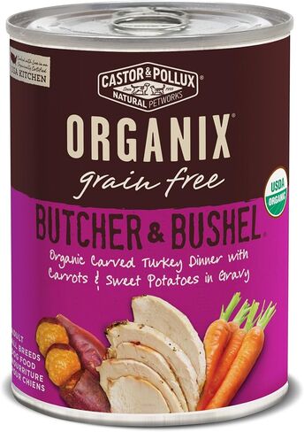 Castor & Pollux Organix Grain Free Butcher & Bushel Organic Chopped Turkey & Chicken Dinner Adult Canned Dog Food, (12) 12..7oz cans in Kuwait
