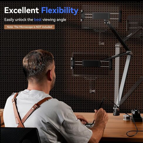 توملوف حامل مجهر رقمي بذراع مرن AM03، احدث حامل ناتئ، ذراع تعليق مرن مطور مع مشبك مجهر للحام DM9 DM201 DM202 DM501 in Kuwait