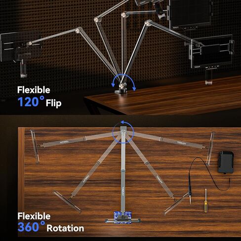 توملوف حامل مجهر رقمي بذراع مرن AM03، احدث حامل ناتئ، ذراع تعليق مرن مطور مع مشبك مجهر للحام DM9 DM201 DM202 DM501 in Kuwait