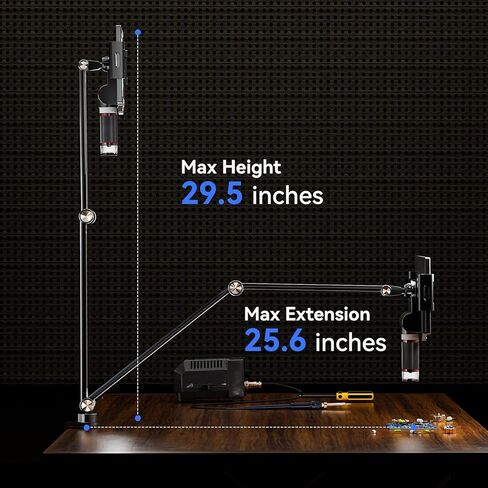 توملوف حامل مجهر رقمي بذراع مرن AM03، احدث حامل ناتئ، ذراع تعليق مرن مطور مع مشبك مجهر للحام DM9 DM201 DM202 DM501 in Kuwait