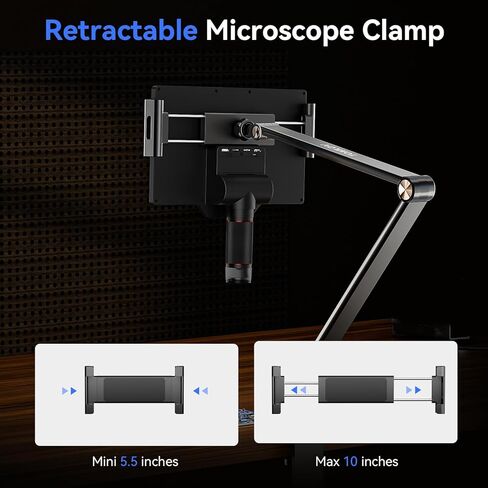 توملوف حامل مجهر رقمي بذراع مرن AM03، احدث حامل ناتئ، ذراع تعليق مرن مطور مع مشبك مجهر للحام DM9 DM201 DM202 DM501 in Kuwait