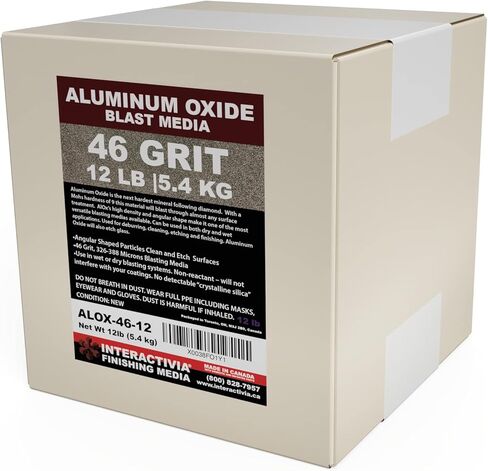 #100 Aluminum Oxide - 12 LBS - Medium Premium Long-Lasting Sand Blasting Media, High Abrasive Force Sand Blaster Sand for Metal, Glass, Stone or Wood, Sandblasters, Blasting Cabinet, Blasting Guns in Kuwait