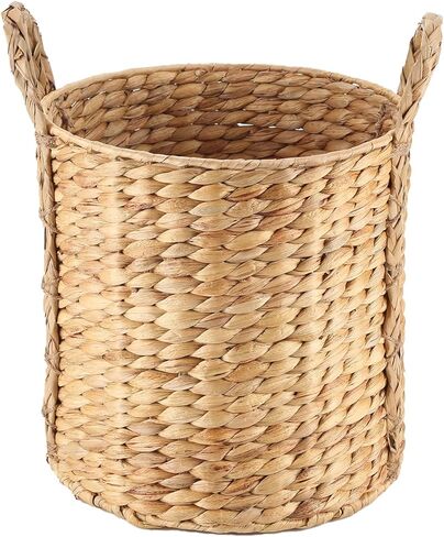 JLKIMZVO Multi-purpose seaweed belly basket with handle - washing basket, water hyacinth woven basket, used for washing plants, suitable for living room, toys, blankets or nursery in Kuwait