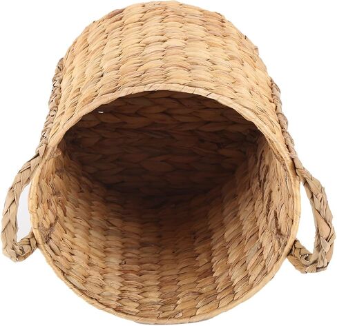 JLKIMZVO Multi-purpose seaweed belly basket with handle - washing basket, water hyacinth woven basket, used for washing plants, suitable for living room, toys, blankets or nursery in Kuwait
