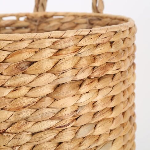 JLKIMZVO Multi-purpose seaweed belly basket with handle - washing basket, water hyacinth woven basket, used for washing plants, suitable for living room, toys, blankets or nursery in Kuwait