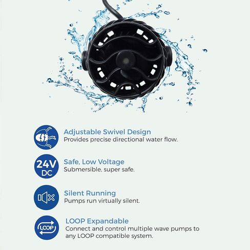 CURRENT USA eFlux Accessory Wave Flow Pump 2100 GPH | Ultra Quiet, Compact Size, Compatible with Loop | Water Pump for Aquarium Fish Tank for Saltwater Reef Marine & Freshwater Aquariums (6006) in Saudi Arabia