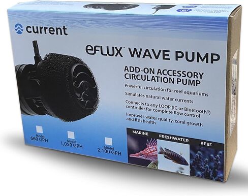 CURRENT USA eFlux Accessory Wave Flow Pump 2100 GPH | Ultra Quiet, Compact Size, Compatible with Loop | Water Pump for Aquarium Fish Tank for Saltwater Reef Marine & Freshwater Aquariums (6006) in Saudi Arabia