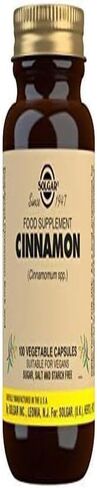 Solgar Cinnamon, 100 Vegetable Capsules - Full Potency (FP) - Supports Sugar Metabolism - Overall Wellness - Non-GMO, Vegan, Gluten Free, Dairy Free, Kosher - 100 Servings in Saudi Arabia