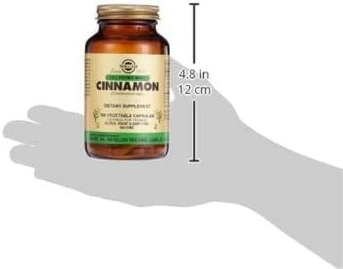 Solgar Cinnamon, 100 Vegetable Capsules - Full Potency (FP) - Supports Sugar Metabolism - Overall Wellness - Non-GMO, Vegan, Gluten Free, Dairy Free, Kosher - 100 Servings in Saudi Arabia