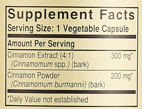 Solgar Cinnamon, 100 Vegetable Capsules - Full Potency (FP) - Supports Sugar Metabolism - Overall Wellness - Non-GMO, Vegan, Gluten Free, Dairy Free, Kosher - 100 Servings in Saudi Arabia