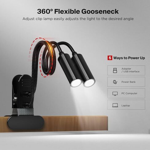 مصابيح مساعدة مجهر Elikliv Gooseneck متوافقة مع جميع المجاهر الرقمية، مرنة 360 درجة و10 مستويات سطوع قابلة للتعديل in Kuwait